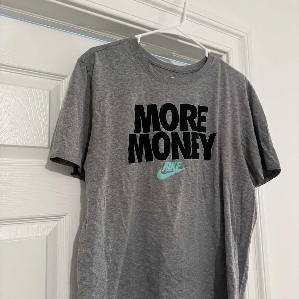 Nike Heather Gray Tee with Black and Blue Accents